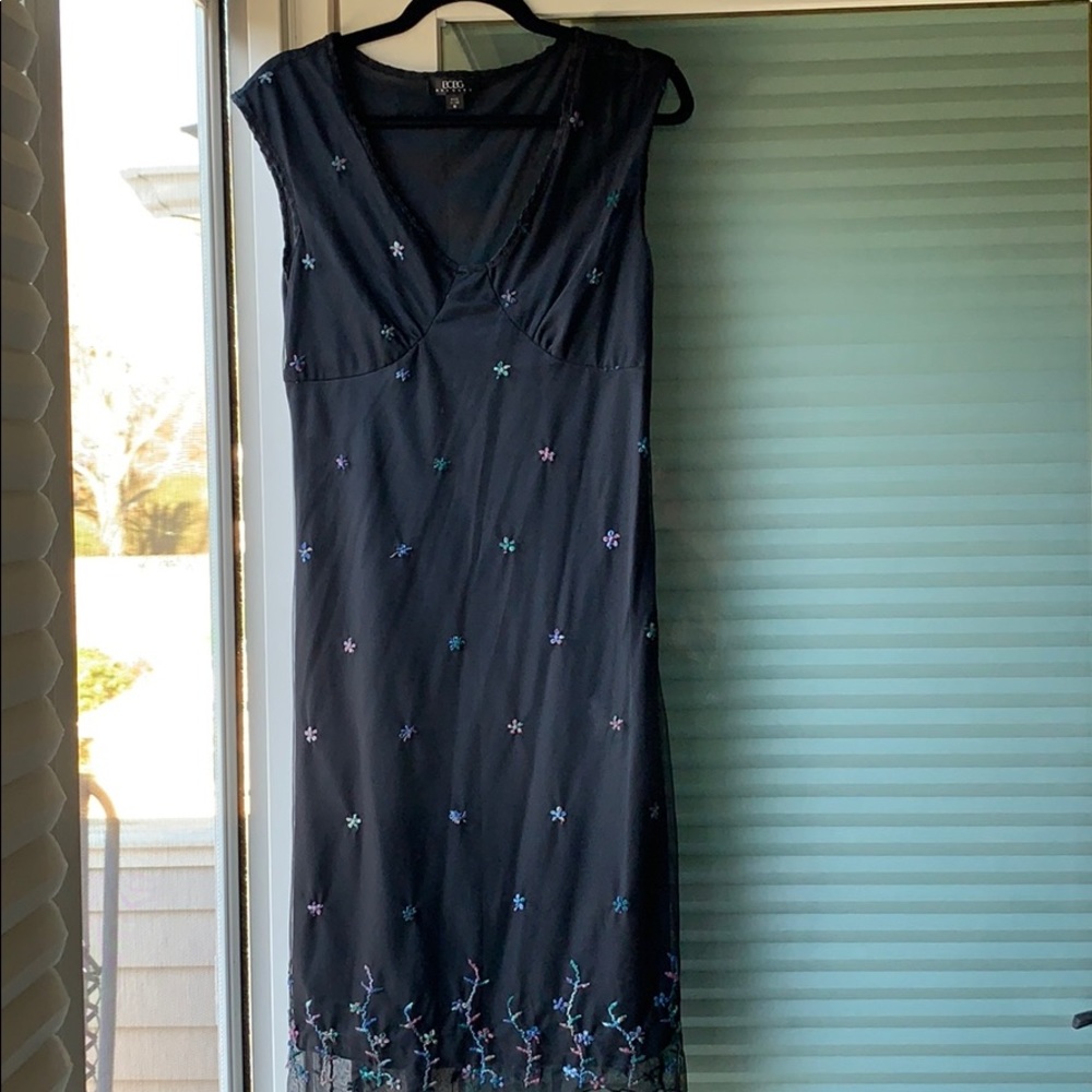 VTG 90s BCBG size M black vintage slip dress